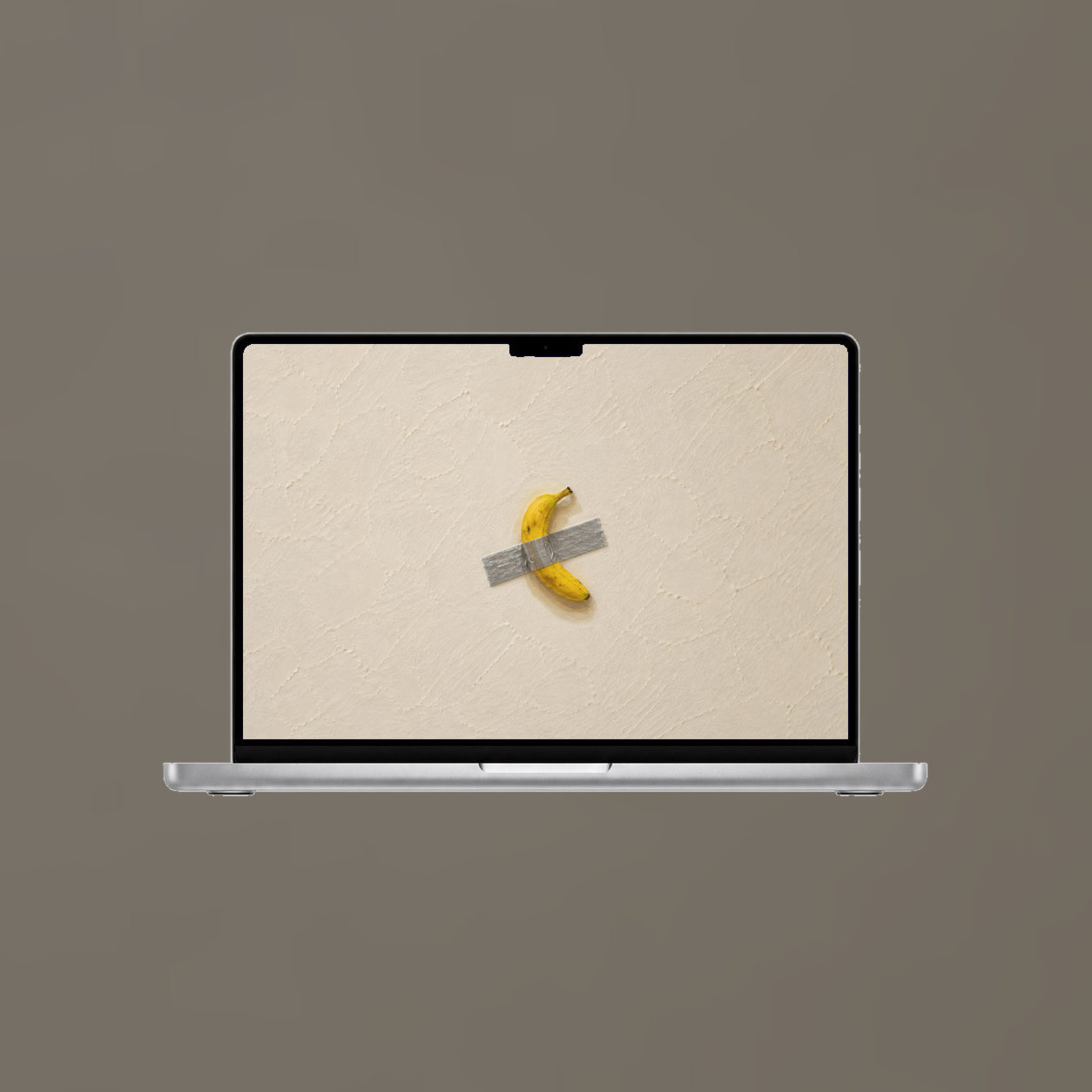 Minimalist wallpaper displayed on a MacBook